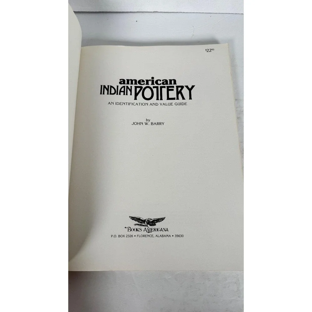 American Indian Pottery John W. Barry 1984 2nd Ed Identification Value Guide